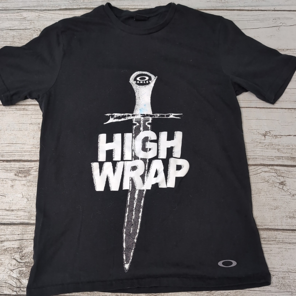 Oakley High Wrap Black Graphic T Shirt Men Size Small